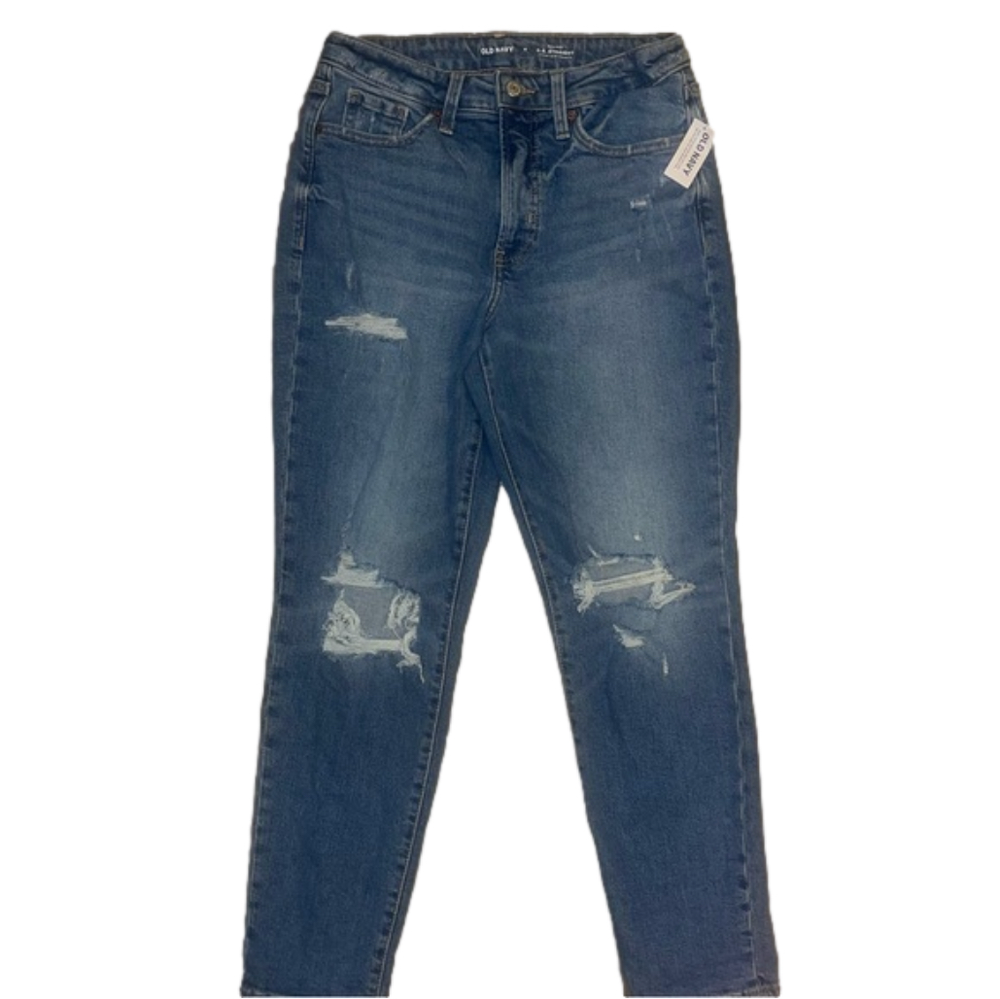 NWT Old Navy High Rise O.G. Straight Ripped Jeans Size 4